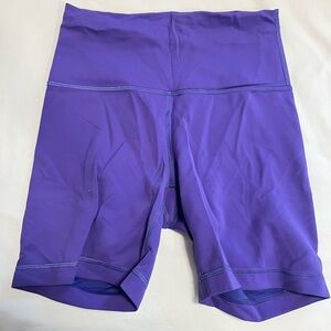 Purple Lulu biker shorts wunder train 6”